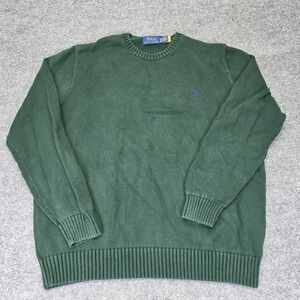 Polo Ralph Lauren Pullover Knit Sweater Size -XL Green Blue Pony